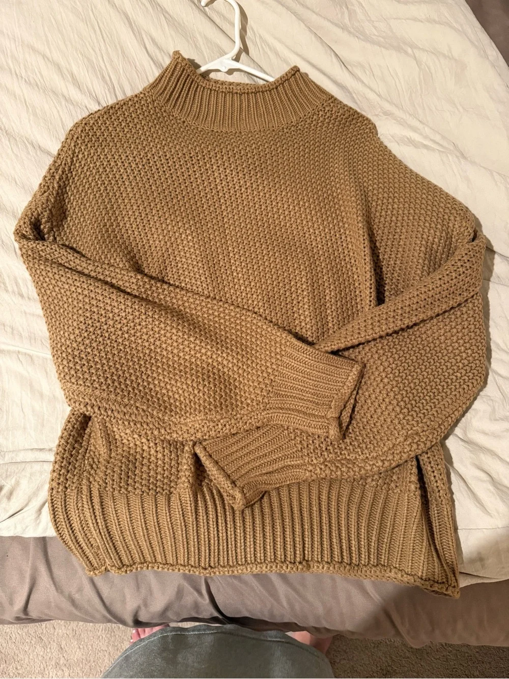 Amazon Women's Chunky Cowl Neck Sweater - Camel Brown